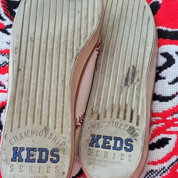 Vintage 90s Keds Baseball Stitch Sneakers Womens Shoes Leather Size 6.5 - Picture 4 of 6